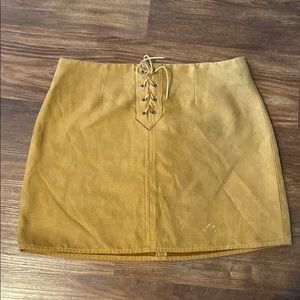 Tan suede skirt